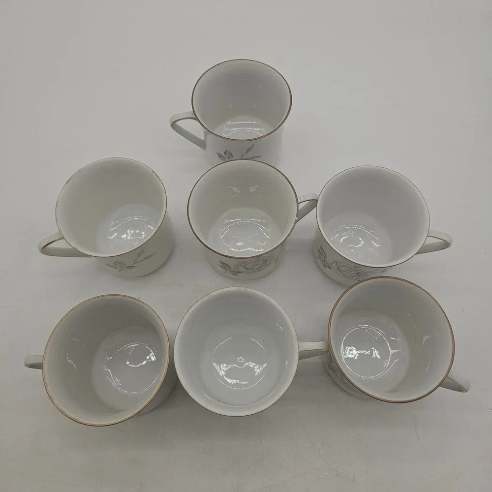 7 Johann Haviland Coffee Tea Cup Bavaria Germany Sweetheart Rose *Read